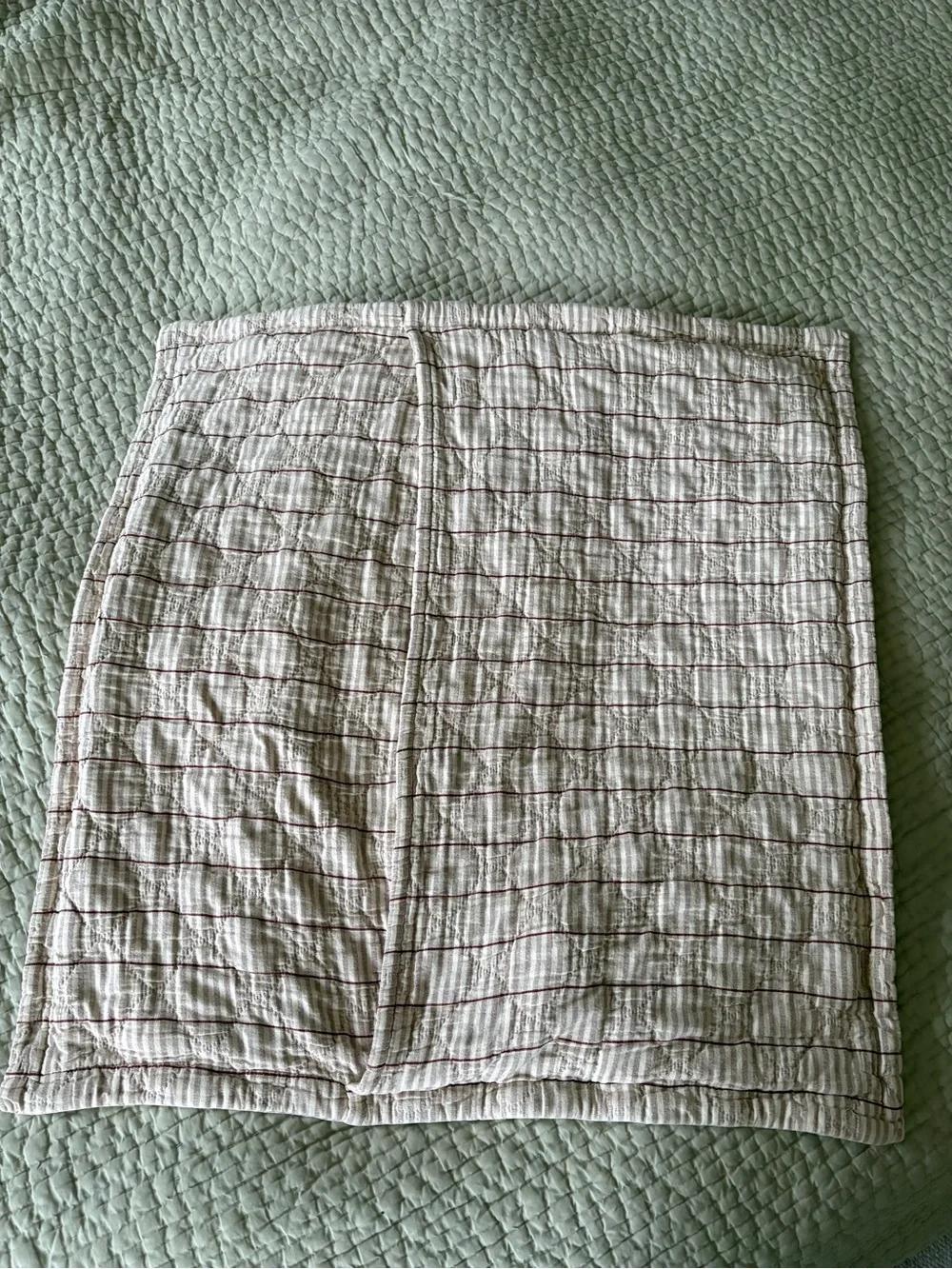 Schoolhouse Electric Euro Diamond Ticking Quilted Pillow Sham (auburn)